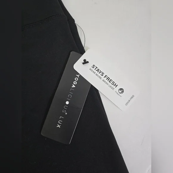 Yogalicious High Rise Squat Proof Criss Cross Yoga Pants Black XS - Picture 8 of 10